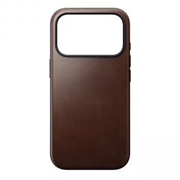 NOMAD Modern Leather Case per iPhone 17 Pro - Rustic Brown pelle Horween compatibile MagSafe