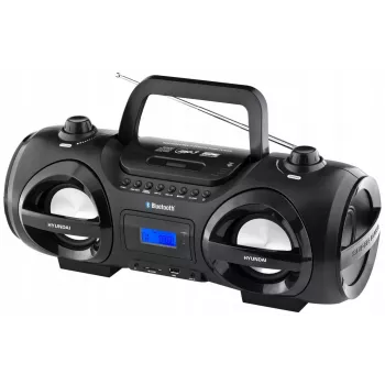 Hyundai TRC985BT Boombox CD portatile con Bluetooth, radio FM/AM, riproduzione MP3/USB, nero