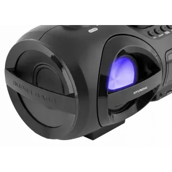 Hyundai TRC985BT Boombox CD portatile con Bluetooth, radio FM/AM, riproduzione MP3/USB, nero