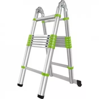 FIELDMANN FZZ 4006 Scala telescopica - 3,8 m, 13 pioli, portata 150 kg, lega di alluminio