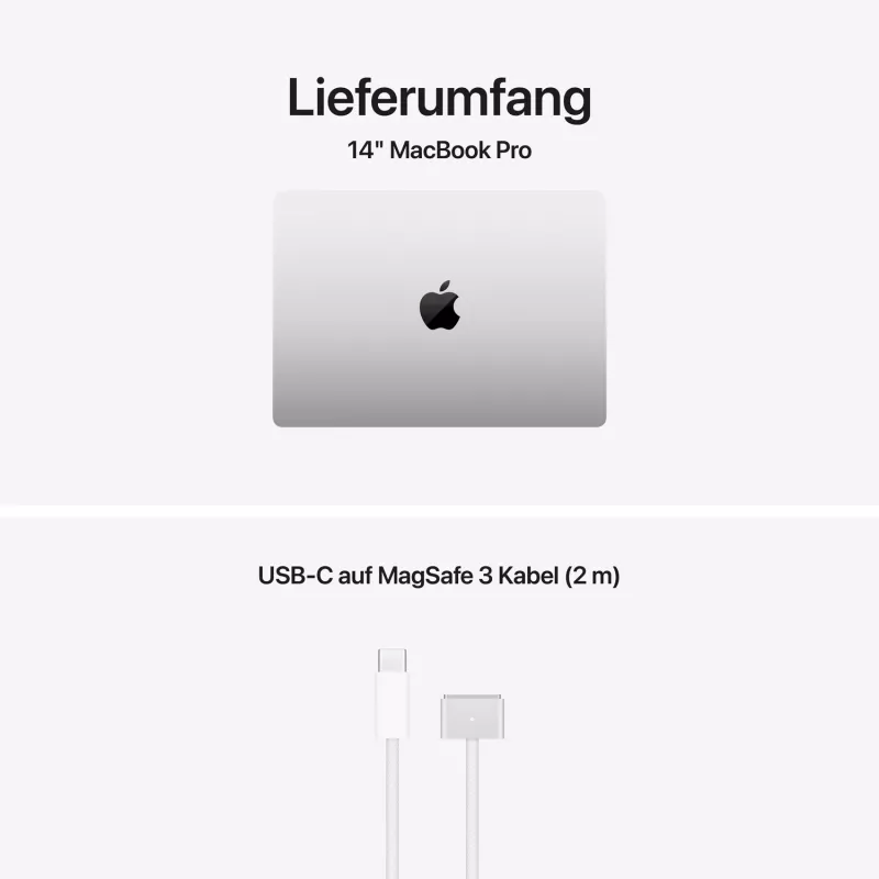 Apple MacBook Pro 14 M5 argento, CPU M5 10 core, GPU 10 core, 24 GB RAM, 1 TB SSD, layout tastiera tedesco, vetro Nano-Texture (Z1KN_5_DE_CTO)