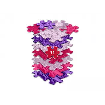 Muffik Set tappetino sensoriale ortopedico 11-in-1 rosa 11 pezzi puzzle tappetino sensoriale MFK-063