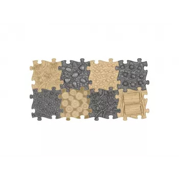 Muffik Set tappetino sensoriale ortopedico 8-in-1 naturale 8 pezzi puzzle MFK-065