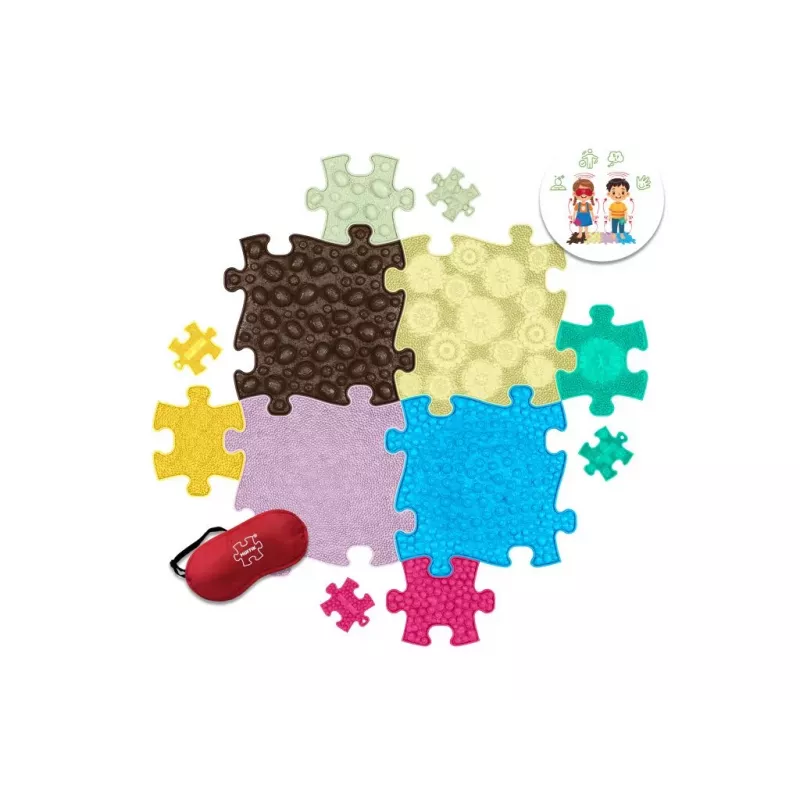 Muffik Set tappetino sensoriale ortopedico 13-in-1 puzzle gioco tattico MFK-070