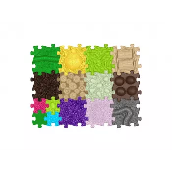 MUFFIK Set tappetino sensoriale ortopedico 15-in-1, piastrelle puzzle ad incastro per correggere i piedi intraruotati, 15 pezzi, multicolore