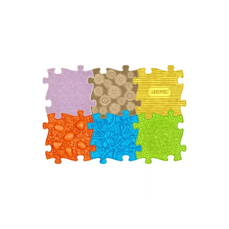 Tappetino puzzle sensoriale ortopedico 6-in-1 medio 6 pezzi Muffik MFK-023-01