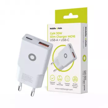 Mobile Origin Caricabatterie Slim 30W TÜV MO16 USB-A + USB-C