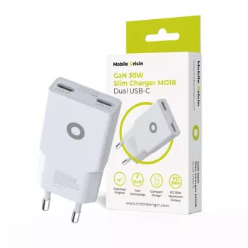 Mobile Origin Caricabatterie Slim 30W TÜV MO18 Dual USB-C