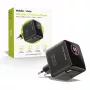 Mobile Origin Caricabatterie GaN 65W PW3 USB-C con cavo retrattile 65cm + USB-A nero