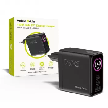 Mobile Origin Caricabatterie GaN 140W PW21 2x USB-C + 2x USB-A