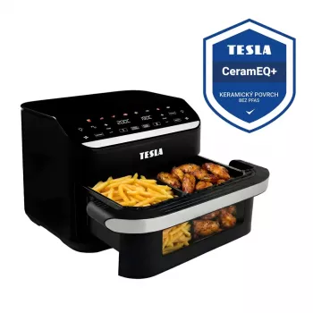 TESLA Aircook DualHeat QD575 XXL Friggitrice ad aria 10 L, nero