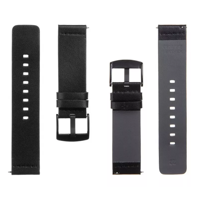 Cinturino tattico in pelle 22mm nero