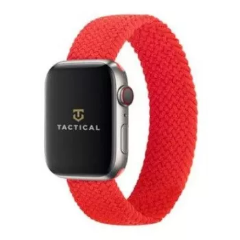 Cinturino tattico intrecciato per Watch 1/2/3/4/5/6/7/SE 42/44/45mm taglia M rosso