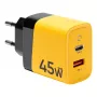 Tactical Microgrid GaN 45W caricatore da parete giallo con USB-C