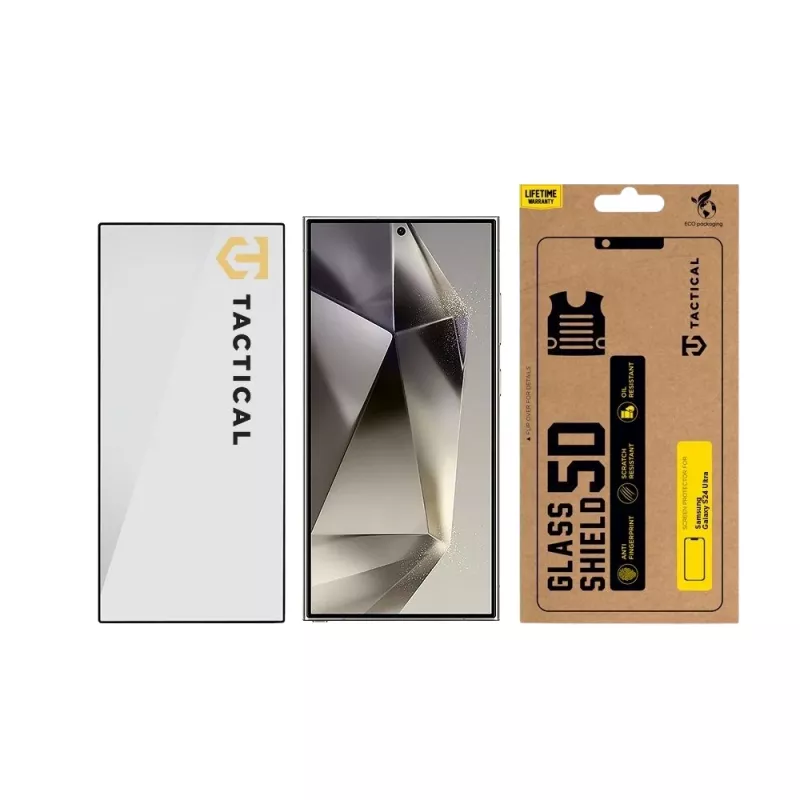Tactical Glass Shield 5D per Samsung Galaxy S24 Ultra nero