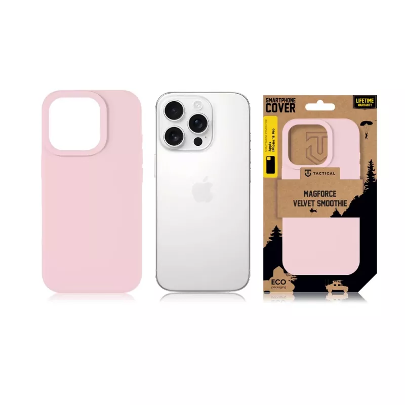 Tactical Back Cover MagForce Velvet Smoothie per Apple iPhone 16 Pro, Pink Panther