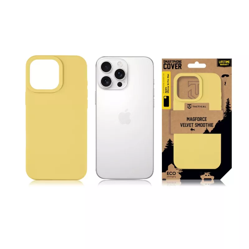 Tactical Back Cover MagForce Velvet Smoothie per iPhone 16 Pro Max - giallo banana