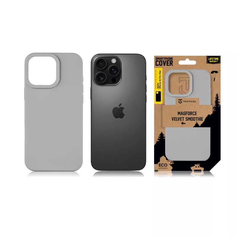 Tactical Back Cover MagForce Velvet Smoothie per Apple iPhone 16 Pro Max – Foggy