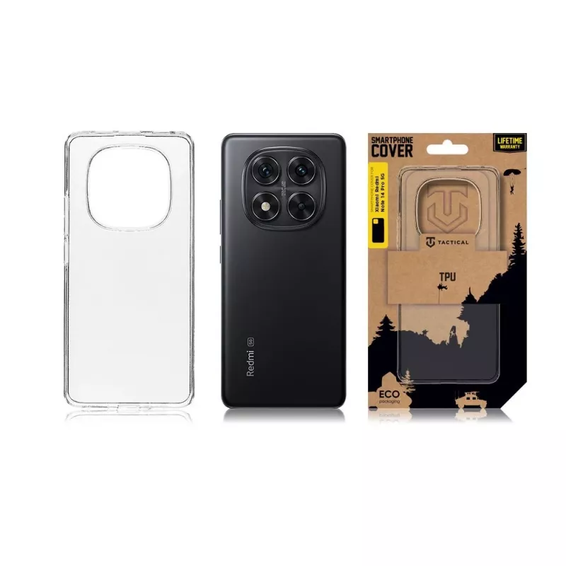 Tactical Back Cover TPU per Xiaomi Redmi Note 14 Pro 5G trasparente