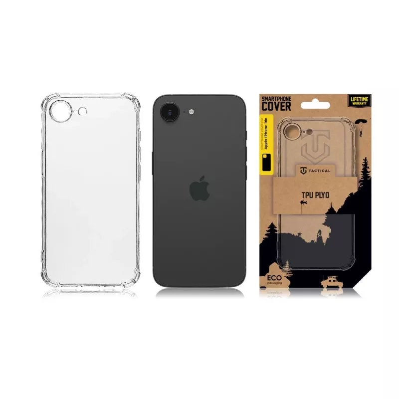 Cover posteriore tattica TPU Plyo per iPhone 16e/17e trasparente