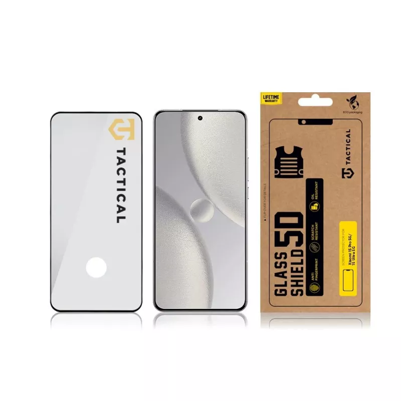 Tactical Glass Shield 5D per Xiaomi 15 Pro 5G/15 Ultra 5G nero