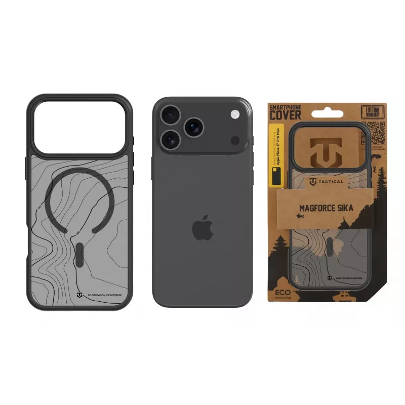 Cover posteriore Tactical MagForce Hyperstealth Sika per Apple iPhone 17 Pro Max, asfalto
