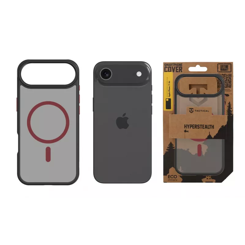 Tactical Back Cover MagForce Hyperstealth 2.0 per iPhone Air, nero/rosso