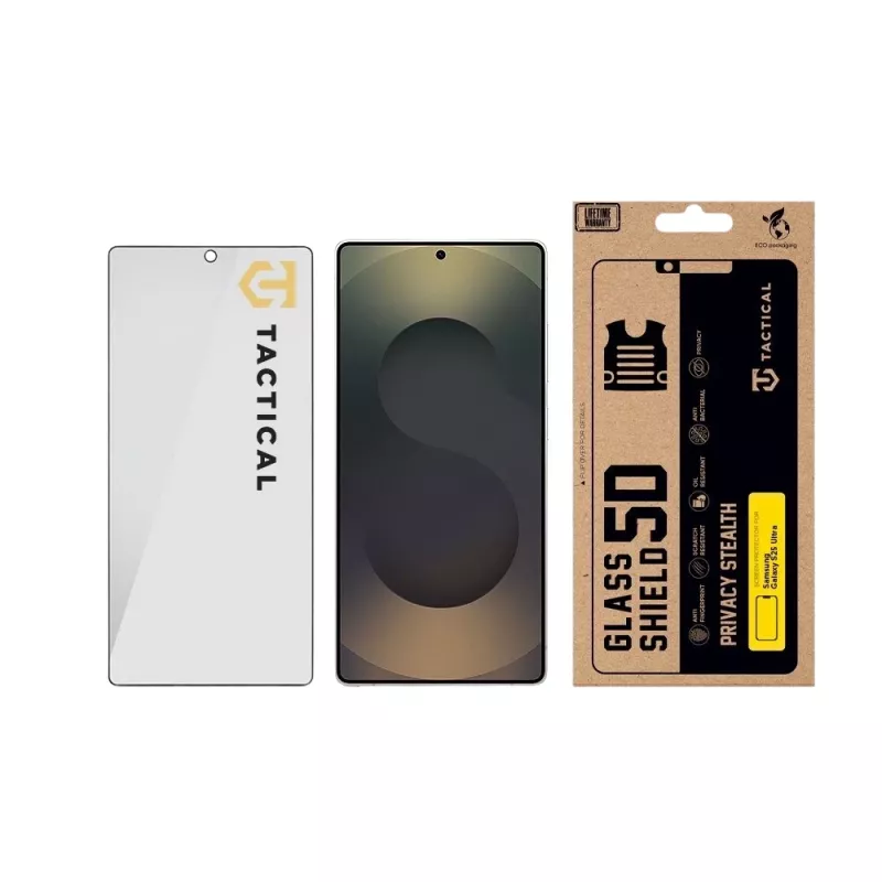 Tactical Glass Shield Privacy 5D per Samsung Galaxy S25 Ultra nero