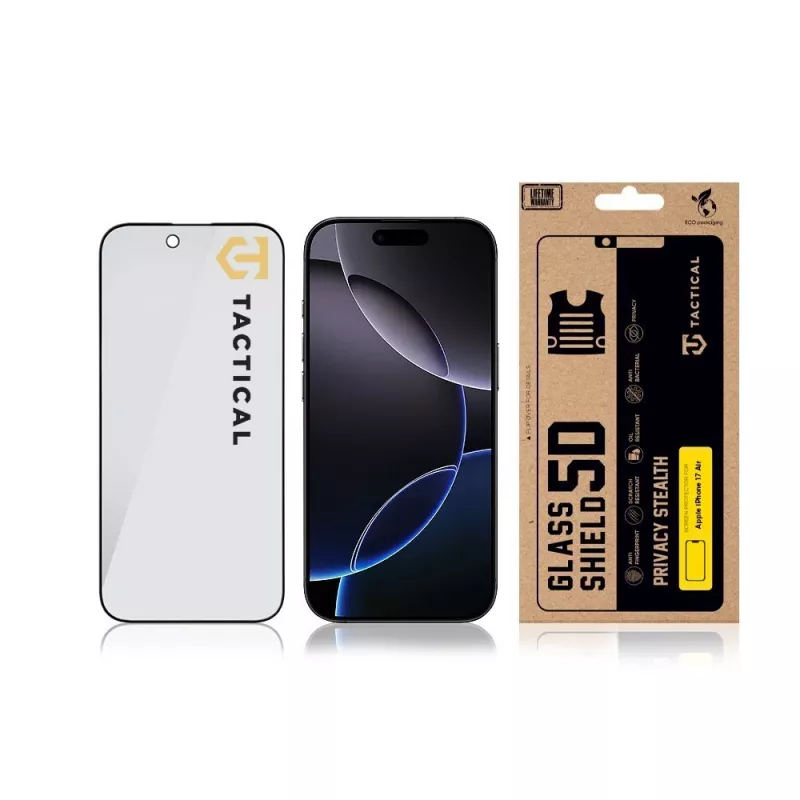 Tactical Glass Shield Privacy 5D per iPhone Air nero