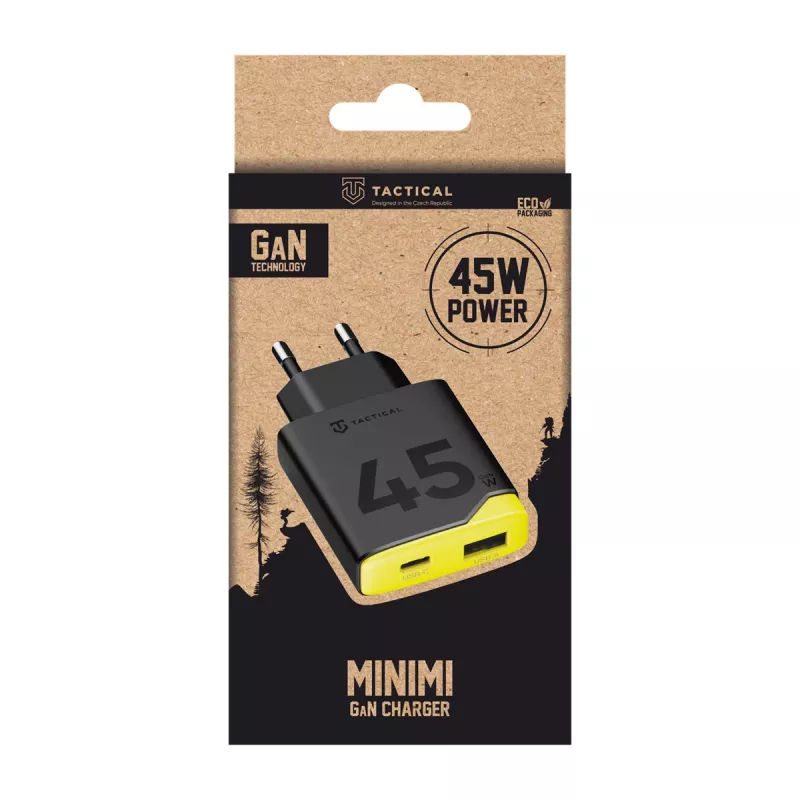 Tactical Minimi GaN 45W AC USB-C Caricabatterie da parete nero