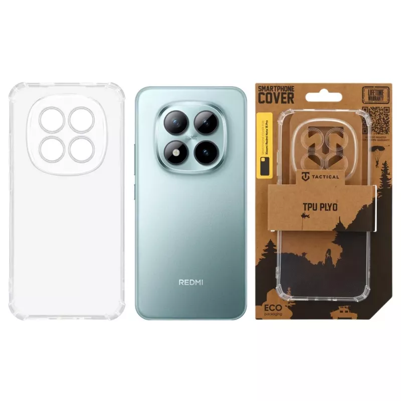 Tactical Back Cover TPU Plyo per Xiaomi Redmi Note 15 Pro 5G, trasparente
