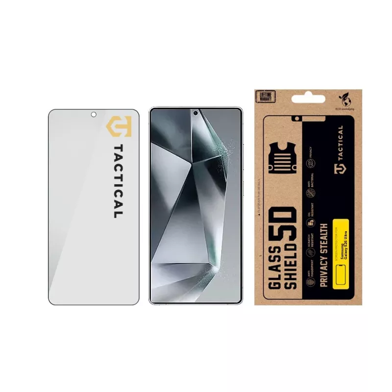 Tactical Glass Shield Privacy Stealth 5D per Samsung Galaxy S26 Ultra nero