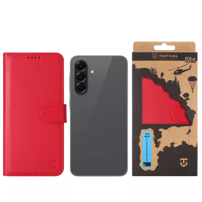 Cover a libro tattica Field Notes Galaxy A57 rosso