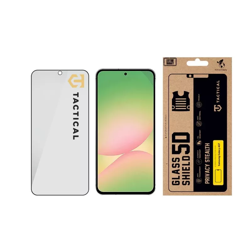 Tactical Glass Shield Privacy Stealth 5D per Samsung Galaxy A57 nero