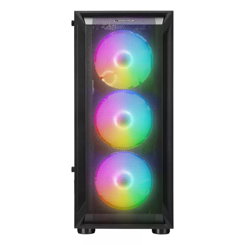 Rampage SHIVA Case PC mid tower con finestra laterale in vetro temperato e 4 ventole RGB rainbow 120mm, nero