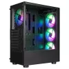 Rampage SHIVA Case PC mid tower con finestra laterale in vetro temperato e 4 ventole RGB rainbow 120mm, nero