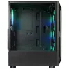 Rampage SHIVA Case PC mid tower con finestra laterale in vetro temperato e 4 ventole RGB rainbow 120mm, nero