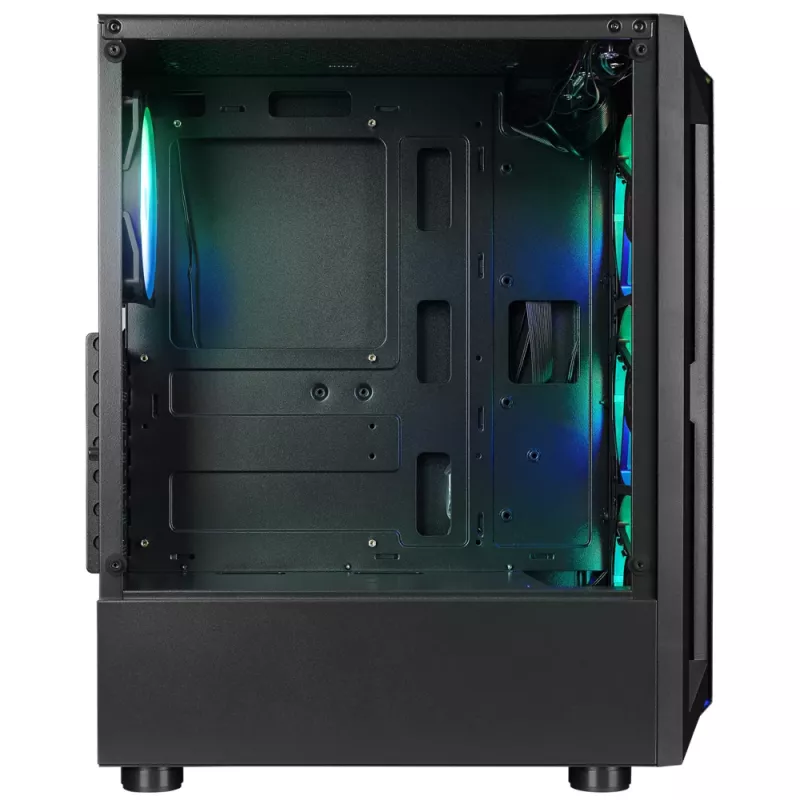 Rampage SHIVA Case PC mid tower con finestra laterale in vetro temperato e 4 ventole RGB rainbow 120mm, nero
