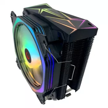 Rampage Octagon C50 Dissipatore CPU ad aria, ventola PWM 120mm, 1800 RPM, ARGB, Intel LGA 1700/1200/115X, AMD AM5/AM4/AM3+, 4 heat pipe, fino a 180W TDP