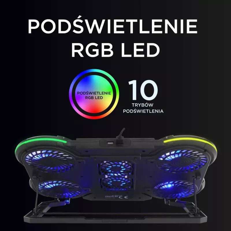 Rampage PROTE R6 Supporto di raffreddamento per laptop, 10-17 pollici, RGB