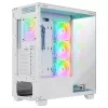 Rampage Hydra V1 Case PC mid tower, bianco, 4 ventole ARGB 120mm, USB-C/USB-A, hub ARGB, vetro temperato