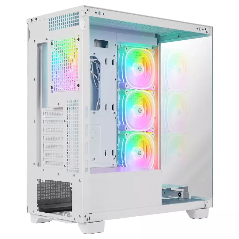 Rampage Hydra V1 Case PC mid tower, bianco, 4 ventole ARGB 120mm, USB-C/USB-A, hub ARGB, vetro temperato