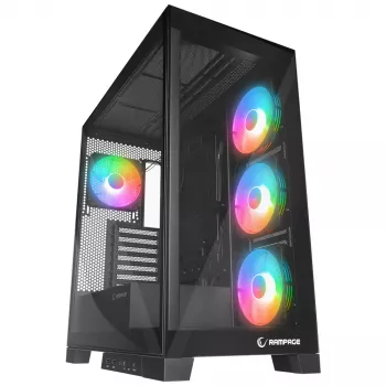 Rampage Hydra V2 Case PC mid tower con 4 ventole ARGB 120mm, vetro temperato, nero