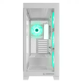 Rampage Hydra V2 Case PC mid tower bianco con 4 ventole ARGB 120mm e vetro temperato