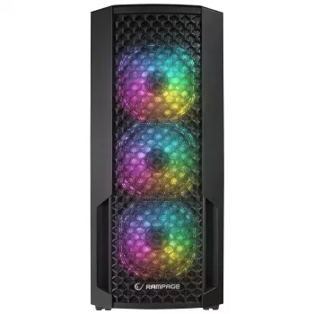 Rampage Shelob Case PC mid tower, 4 ventole ARGB, vetro temperato, nero