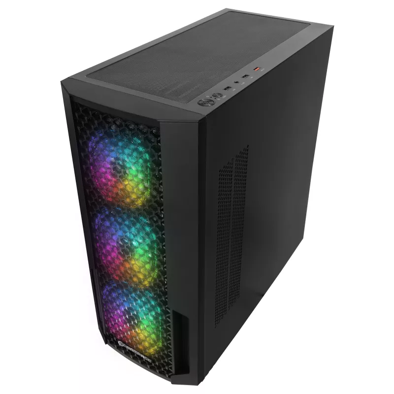 Rampage Shelob Case PC mid tower, 4 ventole ARGB, vetro temperato, nero