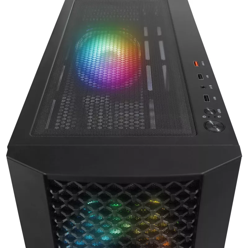 Rampage Shelob Case PC mid tower, 4 ventole ARGB, vetro temperato, nero