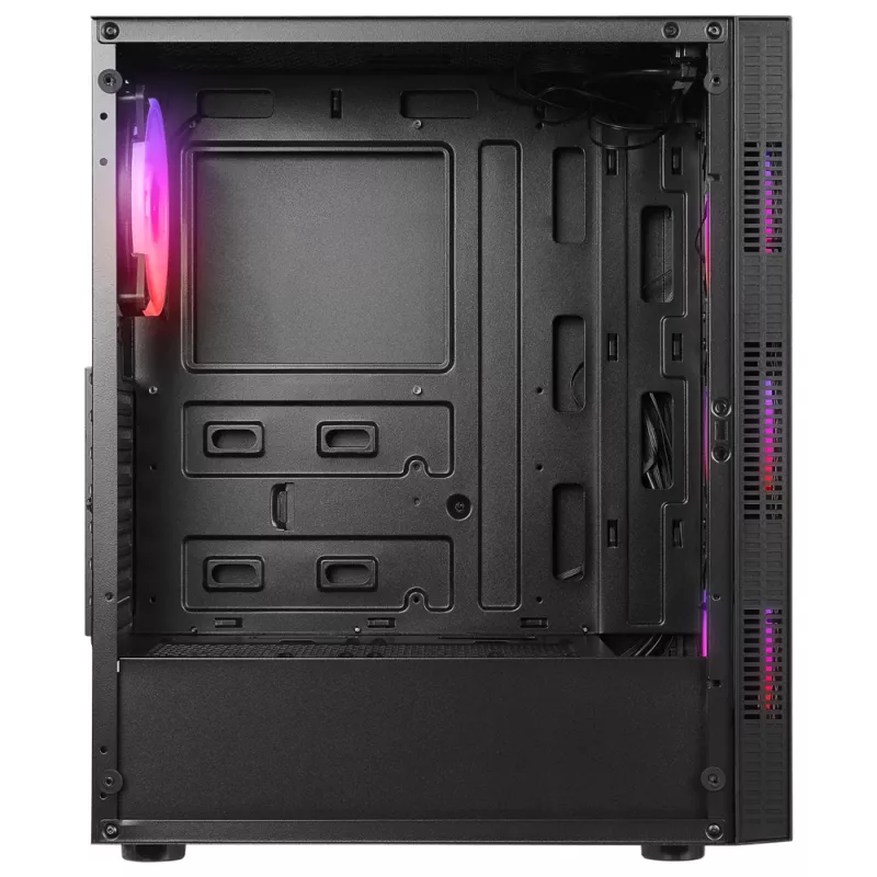 Rampage PLAID V1 Case PC mid tower con finestra in vetro temperato, 4 ventole RGB 120mm, nero