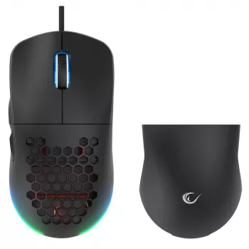Rampage BLINK Mouse gaming USB con filo, 12800 DPI, RGB, sensore ottico, nero