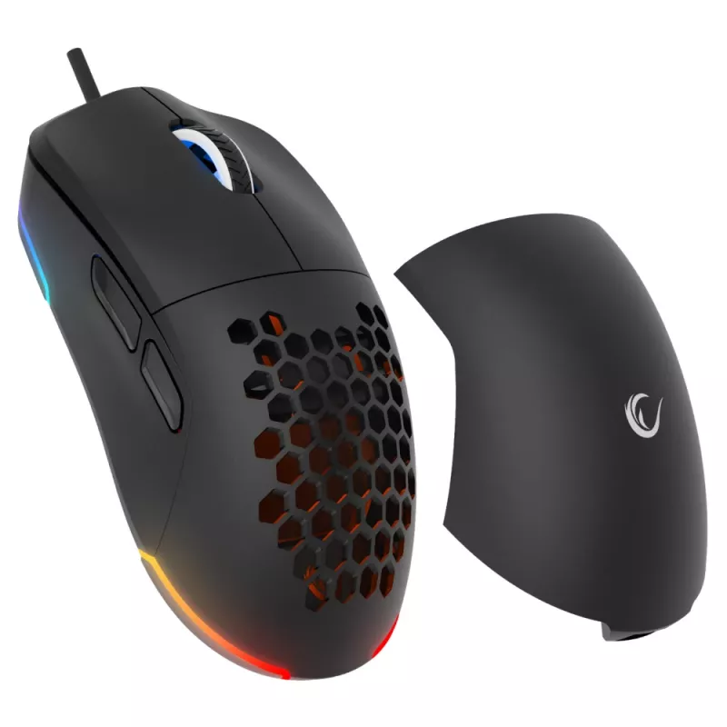 Rampage BLINK Mouse gaming USB con filo, 12800 DPI, RGB, sensore ottico, nero